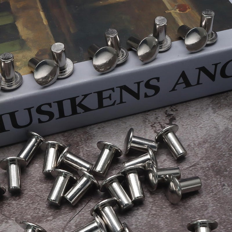 Jersvimc مسامير ألومنيوم 1/4" x 1/2" رأس برازي 120 قطعة ، مسمار صلب للسفن البحرية للمعدن والخشب والبلاستيك - Image 5